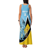 Custom Saint Lucia Cricket Family Matching Tank Maxi Dress and Hawaiian Shirt Go Champions - National Color - Wonder Print Shop
