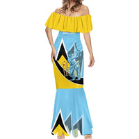 Custom Saint Lucia Cricket Mermaid Dress Go Champions - National Color - Wonder Print Shop
