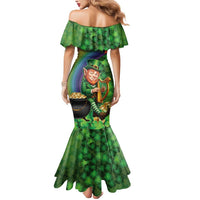 Happy Saint Patrick's Day Mermaid Dress Leprechaun With Irish Harp - Shamrock Pattern - Wonder Print Shop