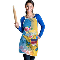 US Virgin Islands Apron Coat of Arms Plumeria Curve Style - Wonder Print Shop