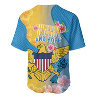 US Virgin Islands Baseball Jersey Coat of Arms Plumeria Curve Style - Wonder Print Shop