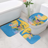 US Virgin Islands Bathroom Set Coat of Arms Plumeria Curve Style - Wonder Print Shop