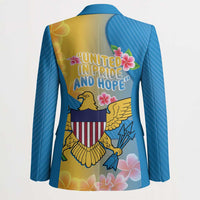 US Virgin Islands Blazer Coat of Arms Plumeria Curve Style - Wonder Print Shop