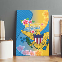 US Virgin Islands Canvas Wall Art Coat of Arms Plumeria Curve Style - Wonder Print Shop
