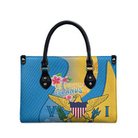 US Virgin Islands Leather Bag Coat of Arms Plumeria Curve Style - Wonder Print Shop