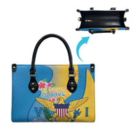 US Virgin Islands Leather Bag Coat of Arms Plumeria Curve Style - Wonder Print Shop