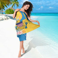 US Virgin Islands Sarong Coat of Arms Plumeria Curve Style - Wonder Print Shop