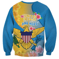 US Virgin Islands Sweatshirt Coat of Arms Plumeria Curve Style - Wonder Print Shop
