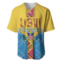 US Virgin Islands Baseball Jersey Madras Pattern Gradient Style - Wonder Print Shop