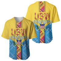 US Virgin Islands Baseball Jersey Madras Pattern Gradient Style - Wonder Print Shop