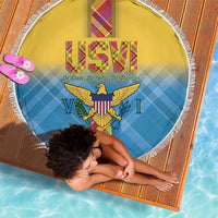 US Virgin Islands Beach Blanket Madras Pattern Gradient Style - Wonder Print Shop