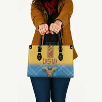 US Virgin Islands Leather Bag Madras Pattern Gradient Style - Wonder Print Shop