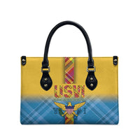 US Virgin Islands Leather Bag Madras Pattern Gradient Style - Wonder Print Shop