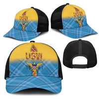 US Virgin Islands Mesh Trucker Cap Madras Pattern Gradient Style - Wonder Print Shop