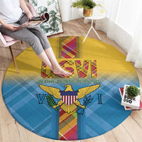 US Virgin Islands Round Carpet Madras Pattern Gradient Style - Wonder Print Shop