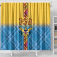 US Virgin Islands Shower Curtain Madras Pattern Gradient Style - Wonder Print Shop