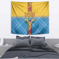 US Virgin Islands Tapestry Madras Pattern Gradient Style - Wonder Print Shop