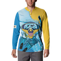 US Virgin Islands Snorkeling Button Sweatshirt Sea Turtle Snorkel Ocean Style - Wonder Print Shop