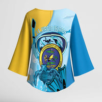 US Virgin Islands Snorkeling Kimono Sleeve Blouse Sea Turtle Snorkel Ocean Style - Wonder Print Shop