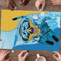 US Virgin Islands Snorkeling Puzzle Sea Turtle Snorkel Ocean Style - Wonder Print Shop