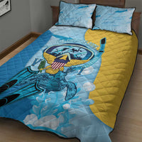 US Virgin Islands Snorkeling Quilt Bed Set Sea Turtle Snorkel Ocean Style - Wonder Print Shop