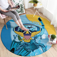 US Virgin Islands Snorkeling Round Carpet Sea Turtle Snorkel Ocean Style - Wonder Print Shop