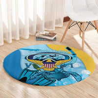 US Virgin Islands Snorkeling Round Carpet Sea Turtle Snorkel Ocean Style - Wonder Print Shop