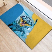 US Virgin Islands Snorkeling Rubber Doormat Sea Turtle Snorkel Ocean Style - Wonder Print Shop
