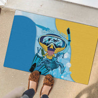 US Virgin Islands Snorkeling Rubber Doormat Sea Turtle Snorkel Ocean Style - Wonder Print Shop