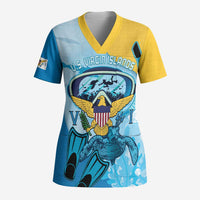 US Virgin Islands Snorkeling Scrub Top Sea Turtle Snorkel Ocean Style - Wonder Print Shop