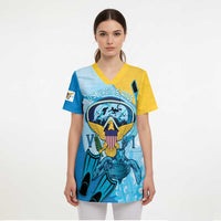 US Virgin Islands Snorkeling Scrub Top Sea Turtle Snorkel Ocean Style - Wonder Print Shop