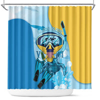 US Virgin Islands Snorkeling Shower Curtain Sea Turtle Snorkel Ocean Style - Wonder Print Shop