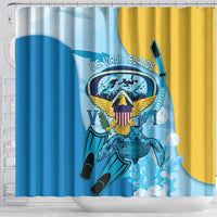 US Virgin Islands Snorkeling Shower Curtain Sea Turtle Snorkel Ocean Style - Wonder Print Shop