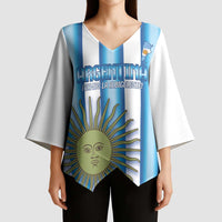 Argentina Football Custom Kimono Sleeve Blouse Vamos La Albiceleste 2026 Version - Wonder Print Shop