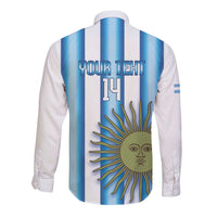 Argentina Football Custom Long Sleeve Button Shirt Vamos La Albiceleste 2026 Version - Wonder Print Shop
