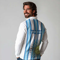 Argentina Football Custom Long Sleeve Polo Shirt Vamos La Albiceleste 2026 Version - Wonder Print Shop