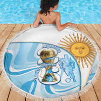Argentina Football Beach Blanket 2026 Trophy Vamos La Albiceleste - Wonder Print Shop