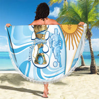 Argentina Football Beach Blanket 2026 Trophy Vamos La Albiceleste - Wonder Print Shop