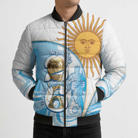 Argentina Football Personalized Bomber Puffer Jacket 2026 Trophy Vamos La Albiceleste - Wonder Print Shop