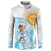 Argentina Football Personalized Button Sweatshirt 2026 Trophy Vamos La Albiceleste - Wonder Print Shop