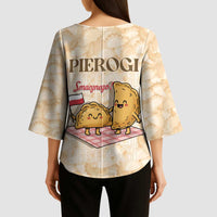 Poland Pierogi Kimono Sleeve Blouse Cute Polish Dumplings Smacznego
