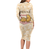 Poland Pierogi Long Sleeve Bodycon Dress Cute Polish Dumplings Smacznego