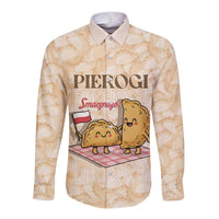 Poland Pierogi Long Sleeve Button Shirt Cute Polish Dumplings Smacznego
