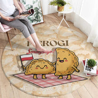 Poland Pierogi Round Carpet Cute Polish Dumplings Smacznego