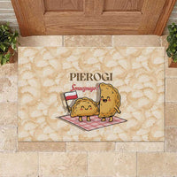 Poland Pierogi Rubber Doormat Cute Polish Dumplings Smacznego
