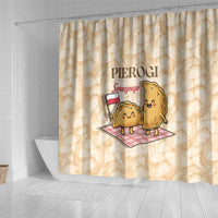 Poland Pierogi Shower Curtain Cute Polish Dumplings Smacznego