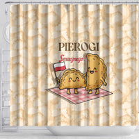 Poland Pierogi Shower Curtain Cute Polish Dumplings Smacznego