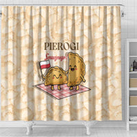 Poland Pierogi Shower Curtain Cute Polish Dumplings Smacznego