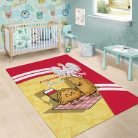 Poland Pierogi Area Rug Polish Dumplings With Coat Of Arms