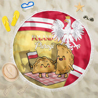 Poland Pierogi Beach Blanket Polish Dumplings With Coat Of Arms